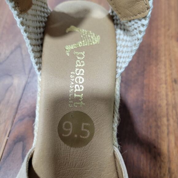 Apaseart Espardrille Wedge Heel Ankle Strap Leather Made in Spain Size 9.5 - Picture 11 of 12